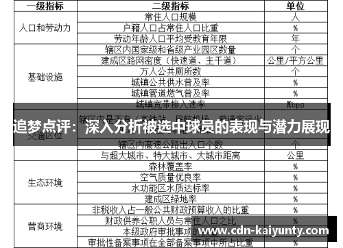 追梦点评：深入分析被选中球员的表现与潜力展现